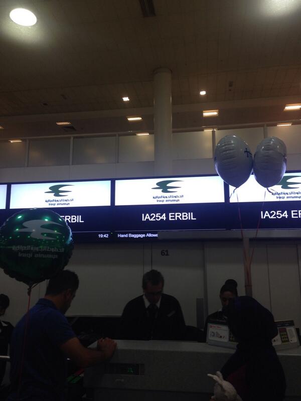 Ace_Handling's tweet photo. Congratulations to our friends at Iraqi Airways on the successful launch of a new route direct from London to Erbil http://t.co/WwPwkwWMZ9