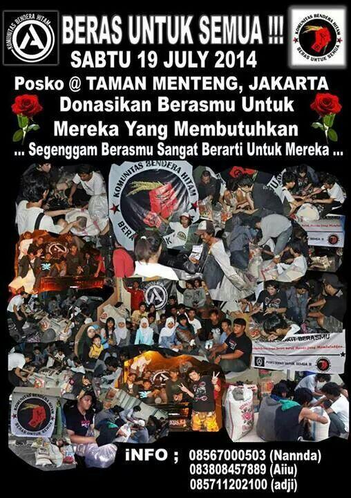 Attention!!! Beras Untuk Semua. Bersama Komunitas Bendera Hitam. #FootNotBomb #BerasUntukSemua #IndahnyaBerbagi