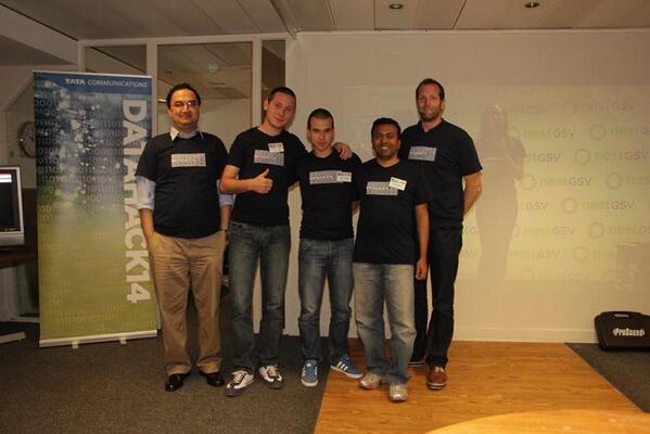 tata_comm's tweet photo. Still a big result yet to be decided tonight but these are our #datahack14 winners http://t.co/ITgK0DcqqT