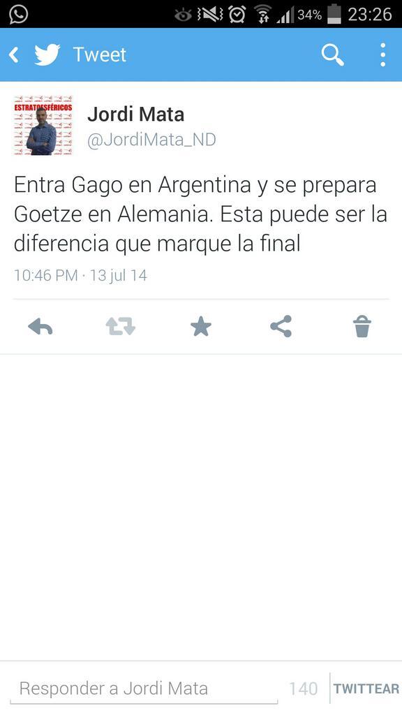 JordiMata1978's tweet photo. Lo advertí! #Brasil2014 http://t.co/qnlIHjvQEo