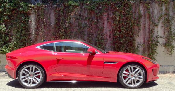 Clontsey's tweet photo. After last weekend's Vanquish, keeping it low-key with this F-Type Coupe. #YouCan'tSeeMe #YesYouCan #SalsaRed http://t.co/ixEQt4ekVw