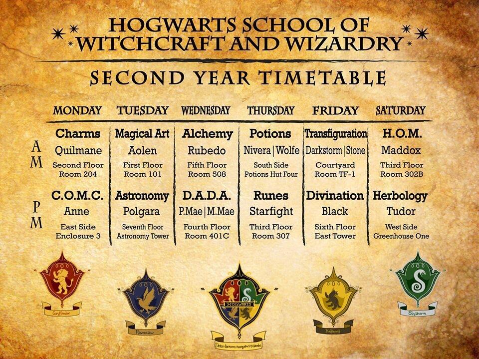 Hogwarts is Here on Twitter: "And the official timetable for year 2