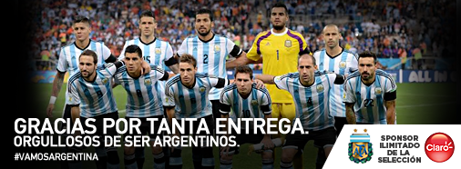 ClaroArgentina's tweet photo. Orgullosos de ser argentinos... GRACIAS POR TANTO... más que nunca  #VamosArgentina http://t.co/stoCTiK8cG