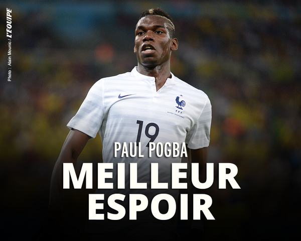 lequipe's tweet photo. Paul Pogba a été élu meilleur espoir de la Coupe du monde ! http://t.co/O1Nj3rBQQz http://t.co/JsQgHyQLRC