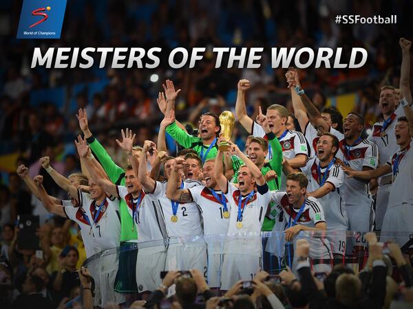 SuperSportTV's tweet photo. Congratulations to Germany, the 2014 FIFA #WorldCup Champions! #SSFootball http://t.co/Cbf5kqoMWi