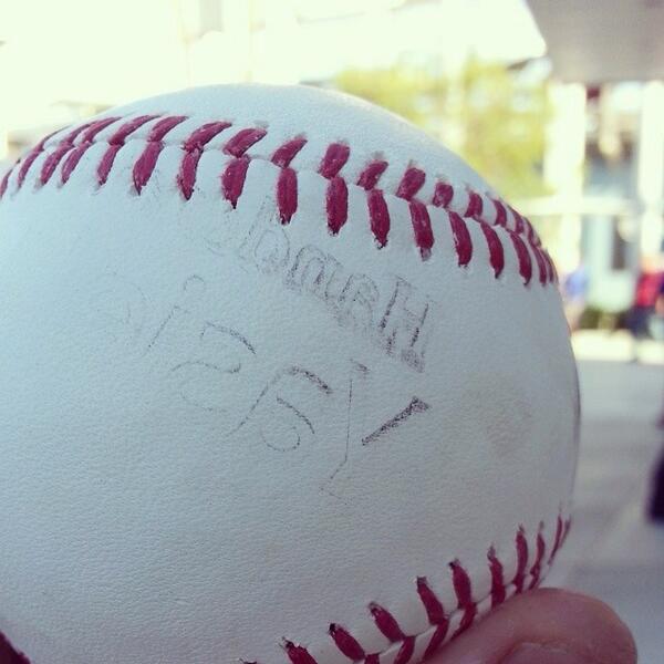 Cut4's tweet photo. .@YasielPuig hit a baseball so hard, the bat left his name imprinted on the ball: http://t.co/emFrua1DkN http://t.co/jrE03m8CIP