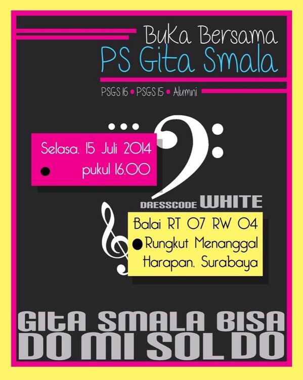 PAGI MBAKMAS SEMUA!! Kami mengundang seluruh anggota PSGS aktif/tidak aktif untuk buka bersama! Dtg ya>< see you!