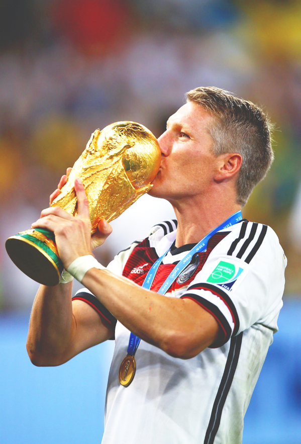 Bastian Schweinsteiger Kisses The World Cup Trophy Ger Http T Co V3ptnkpgap Twitter