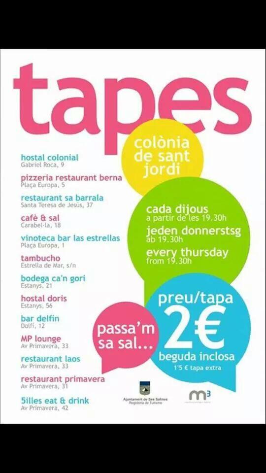 5illesm's tweet photo. Todos los jueves tapas por 2'00€ y tapa extra 1'50 
 A partir de las 19:30!! http://t.co/3GV2bibjLo