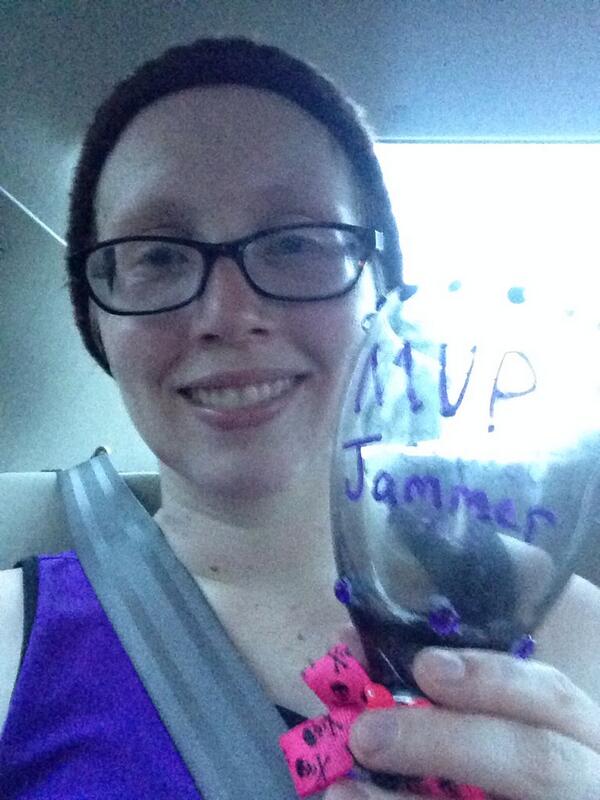 krissifranzen's tweet image. Woah! Thanks @PalmCoastDerby !! It was an awesome first game back!!! #thundah #mvp #timefornap