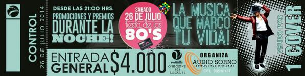ReinaldoRiosM's tweet photo. Fiesta de los 80'.  Sabado 26 de Julio en Club Vanilla de Osorno OHiggins 615.  Invita Audio Osorno 90510137. http://t.co/6EBtSMJ86p