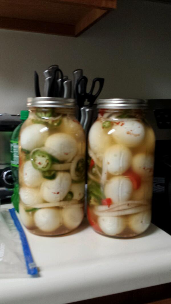 Well <a href="/konz16/">Eric Konz</a> and myself just made our first attempt at pickling eggs...not sure I can wait to eat them though #sogood