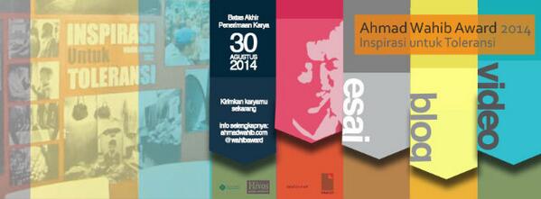 Lomba Esai, Blog &amp; Video | Tema Inspirasi untuk Toleransi | Usia 16-25 | Hadiah: 67.500.000  ow.ly/yIbVk