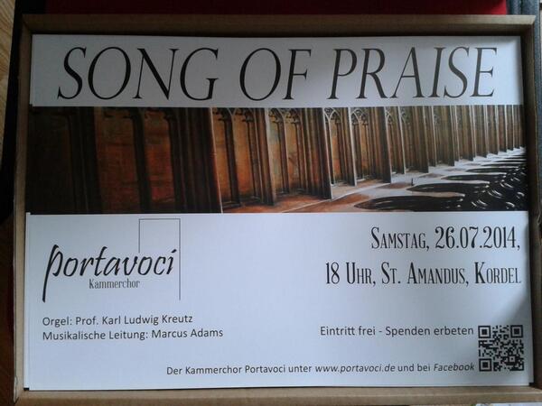 Die Plakate sind da! #portavoci #trier #chorkonzert