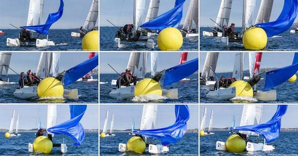 Zeilsport's tweet image. Picture of the weekend. From the @F18worlds2014 #picoftheday #sailing #catsailing