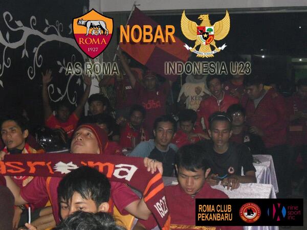 RCI_Pekanbaru's tweet photo. Nobar AS Roma - Indonesia U23 | Jumat 18/07 pk 21.30 | Warkop 45 Jl Arifin Ahmad | HTM: Just Order. CP: 085271280128 http://t.co/VVHvPt3nxG