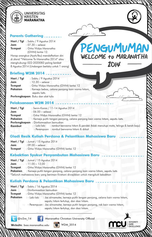 #MCUInfo untuk teman2 mahasiswa baru angkatan 2014 :)