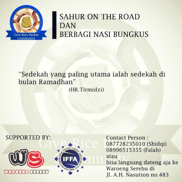 mari bersedekah dengan cara menyisihkan harta kita bagi yg membutuhkan...#BerkahRamadhan