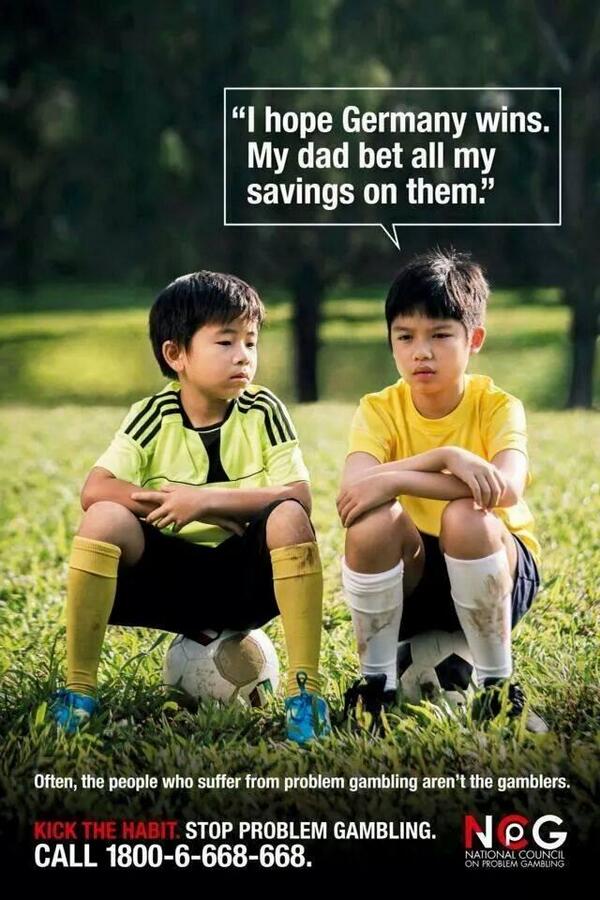 This anti-gambling campaign didn't quite get it right. Dad came good.