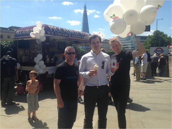 element14_Avnet's tweet image. This chap got a taxi with the element14 team over to Tower Bridge to get his #ExtraRaspberry!