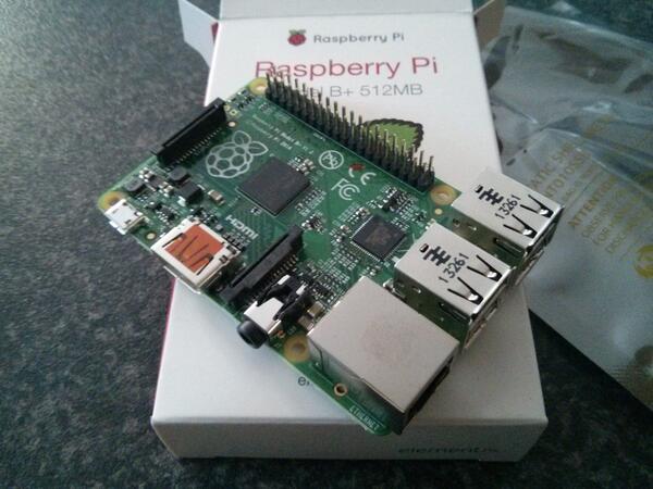 OmerK's tweet image. Now a proud owner of a Model B+ Raspberry Pi, thanks to the kind folks at @element14! #ExtraRaspberry