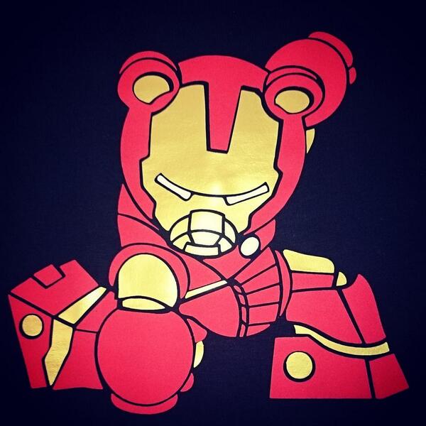 Gold foil and red fur flock custom job... Iron bear gets a furry touch!!