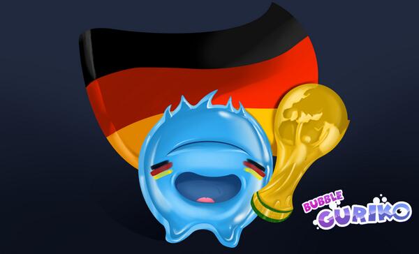 Pupgam's tweet photo. Congrats to #GER they did an excellent #WorldCupFinal!!! Follow us to know more about Bubble Guriko and @Pupgam :) http://t.co/4Ons0lkfBk
