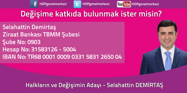 Halkların ve Değişimin Adayı, Halkların Demokratik Partisi-HDP Genel Başkanı Selahattin Demirtaş