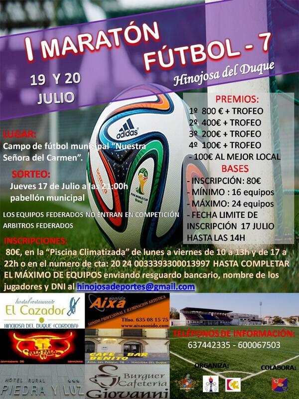 CReleVenN's tweet photo. I Maratón de Fútbol 7
19 y 20 de Julio. http://t.co/bQ6QTVMnRC