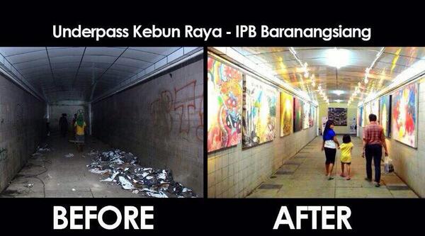 BimaAryaS's tweet photo. Underpass- Kebunraya-IPB-Baranangsiang dibuka lagi dengan konsep galeri. Ayo kita rawat sama sama. http://t.co/sY70Ij0KMP