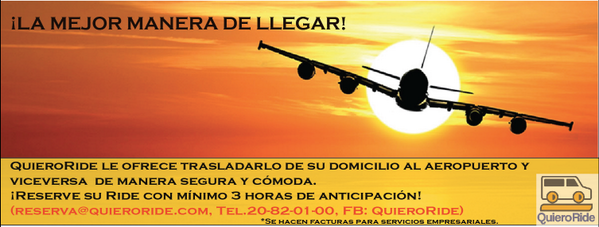 QuieroRide's tweet photo. #QUIERORIDE te lleva al de tu casa al aeropuerto y viceversa! reserva ya por tel: 20-82-01-00, FB: quieroride http://t.co/m7qIC04pdI