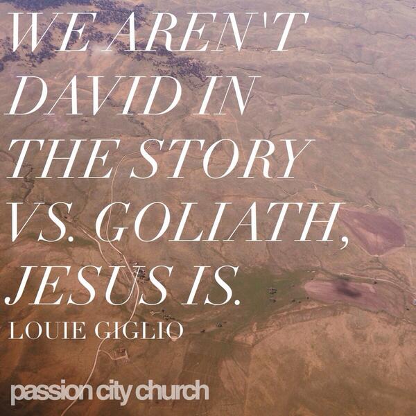 passioncity's tweet photo. What giants are standing in your way today? Let's face today knowing they've already been defeated. #GoliathMustFall http://t.co/OMeEdQcZ4r