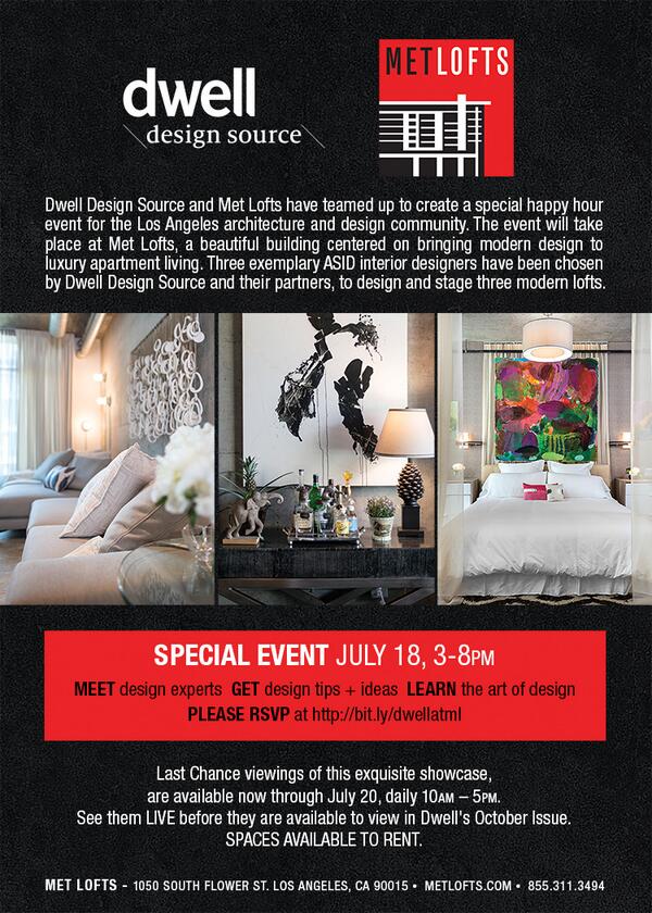 #DwellatMetLofts ends this week w/ a special MeetTheDesigners opportunity. Learn more bit.ly/metloftsfb <a href="/dwell/">dwell</a>
