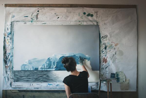 .<a href="/ZariaForman/">Zaria Forman</a> commemorates her mother and sheds a new light on #climatechange in Greenland > mlk.md/1uBC8lt