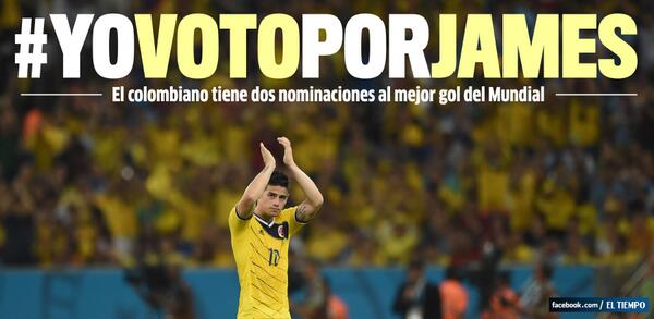 ELTIEMPO's tweet photo. #YoVotoPorJames ¡Queremos que @jamesdrodriguez sea el del mejor gol! Voten en este enlace http://t.co/vDC1PsAZwH http://t.co/x51a5wGWvy