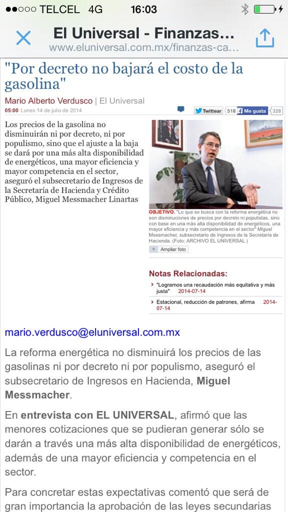 LuisChazaroMX's tweet photo. Reconoce el gobierno de Peña Nieto que $ de gasolina no bajará. Entonces, de qué va a servir la #ReformaEnergetica? http://t.co/kgDKVBW2B2