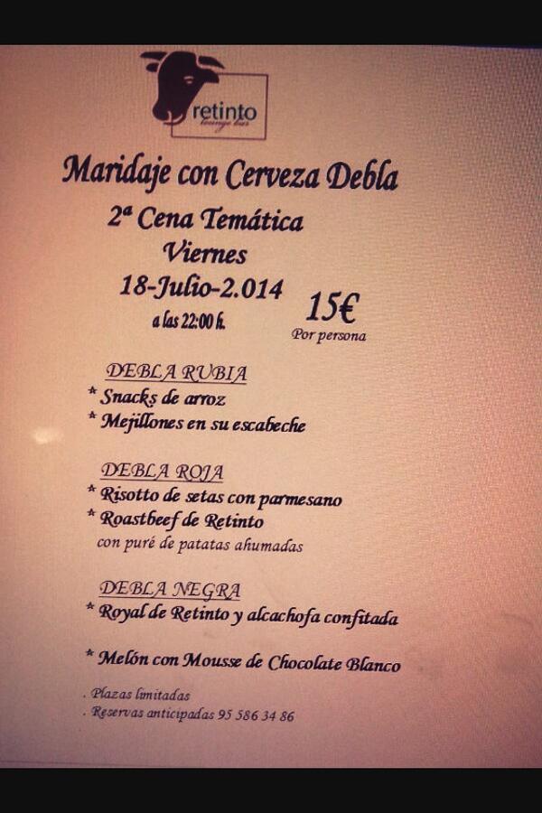 RetintoLounge's tweet photo. Nuestra segunda cena temática se la dedicamos a @CervezasDebla (plazas limitadas) http://t.co/wbRr4Hw7fs