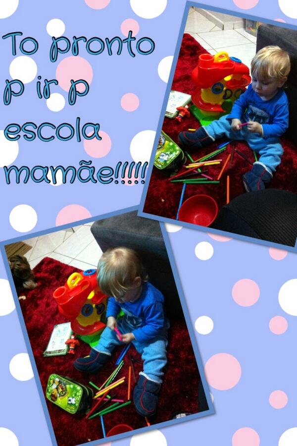 jacquetoldo's tweet photo. To pronto p ir p escola mamãe!!!!! http://t.co/Spvun5chh8 http://t.co/cmk4g5fI54