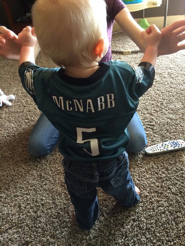 dr4master's tweet image. Raising him right! #FlyEaglesFly @donovanjmcnabb