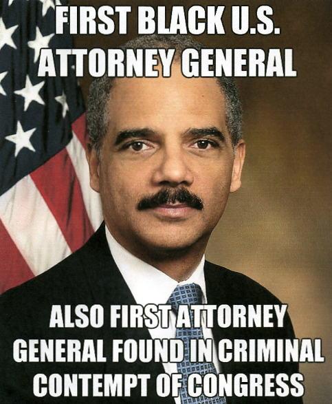 PhxKen's tweet photo. ERIC HOLDER: FIRST "BLACK" ATTORNEY GENERAL. ALSO FIRST ATTORNEY GENERAL FOUND IN CRIMINAL CONTEMPT OF CONGRESS! http://t.co/SrFhHDZmQk