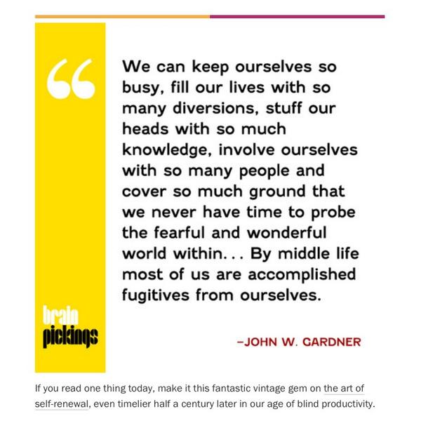 Shruticosm's tweet photo. "... By middle life most of us are accomplished fugitives from ourselves." http://t.co/a6rUx9DDdn