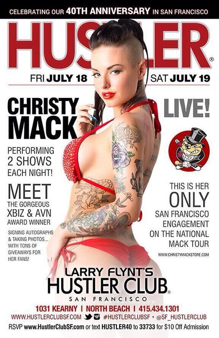 Taking over the Hustler Club in San Francisco this Friday and Saturday for their 40th anniversary! http://t<a href="/tag/mackmonday"class="tags"><span>#mackmonday</span></a>