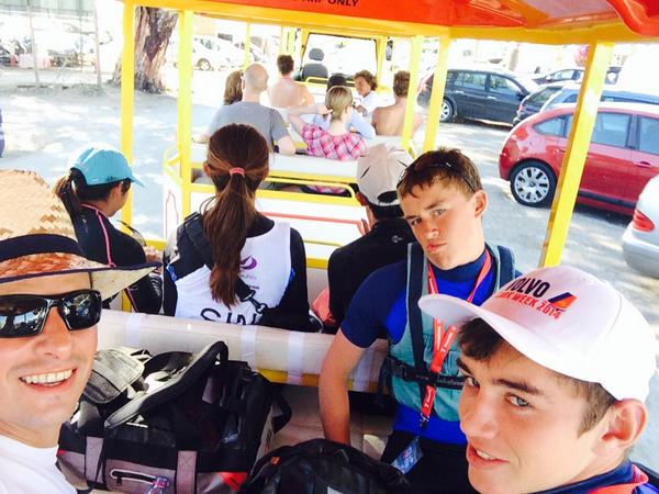 29ercoach's tweet photo. Tough first day for the lads in @ISA_Performance 29er team, But! an awesome lift home from the @youthworlds venue. http://t.co/DbVK4yz0vY