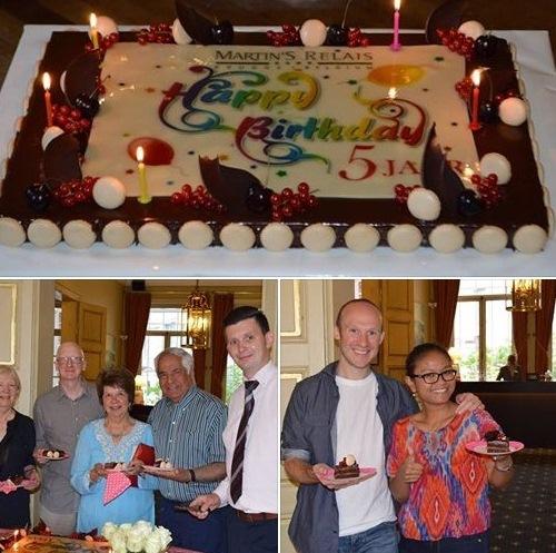 Martin's Relais 5th anniversary today! your best wishes are welcome and so are you to taste from our cake!