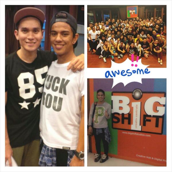 itsjohnygreen's tweet photo. Last Saturday @ Big Shift with Idol'Teacher @MarcdevonR, thank you po! Nextime ulit. :) #QuickstepClass #VolumeOne http://t.co/FAWBtObFCj