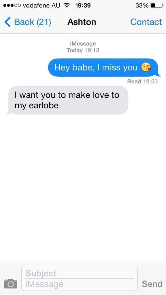 Seductive text message
