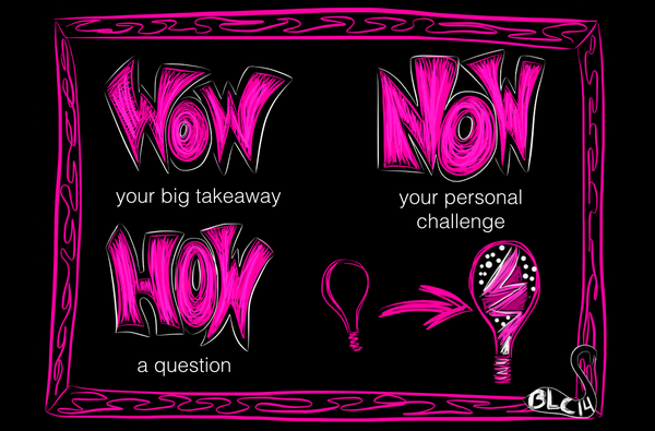 At the end of PD ideas should grow. Try out a Wow*How*Now* - big takeaway, Q, personal challenge #BLC14 #ade2014