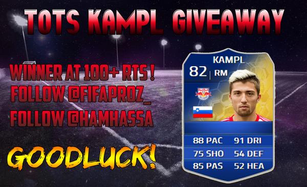 FIFAPROZ_'s tweet image. TOTS KAMPL GIVEAWAY !
MUST FOLLOW ME AND @Hamhassa !
RETWEET THIS !
WINNER AT 100+ RETWEETS !
GOODLUCK !