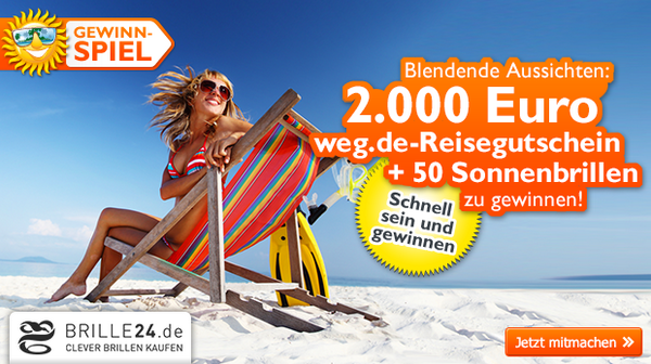 Sat.1 GOLD verlost 50 #Sonnenbrillen oder einen weg.de-#Reisegutschein im Wert von 2.000 Euro: buff.ly/1oDCiCW