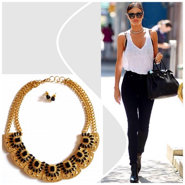 TiendadeMarAzul's tweet photo. Me gusta mucho este look de Miranda Kerr y combinado con nuestro collar mejor imposible🔸12€ http://t.co/VSeS49KzRL